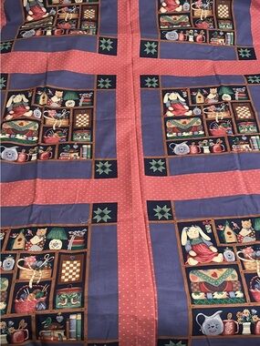 New Cranston print pattern 100% cotton quilt top 44”x106”